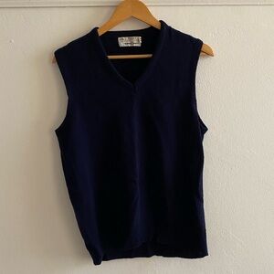 100% Wool Navy Sleeveless Sweater Vest